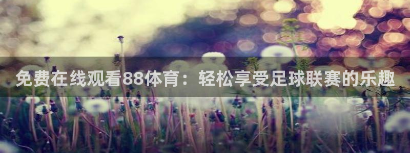 免费在线观看88体育：轻松享受足球联赛的乐趣